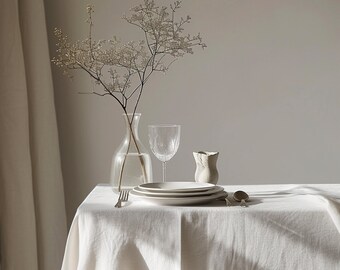 Linen tablecloth white, linen tablecloth rectangle, washed soft linen tablecloth oval blue, linen tablecloth square, linen tablecloth round
