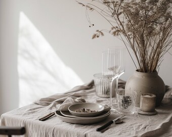 Linen tablecloth, linen tablecloth rectangle white, washed soft linen tablecloth oval blue, linen tablecloth square, linen tablecloth round