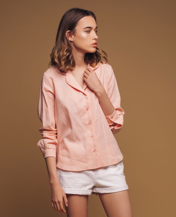 Linen Top. Linen Shirt. Woman Linen 