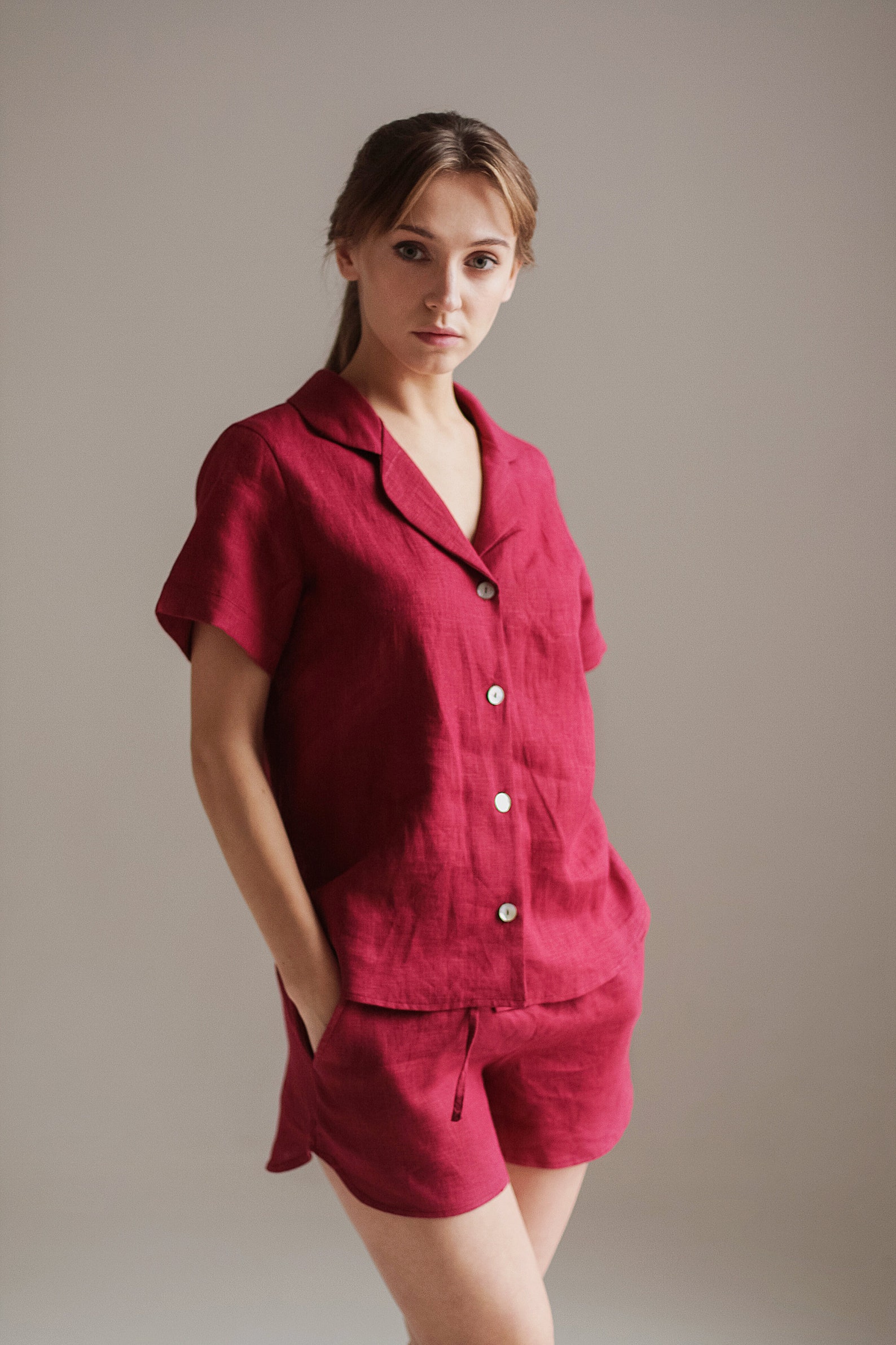 Linen Pajama Set. Linen Top. Linen Shorts. Christmas Pajamas. Etsy