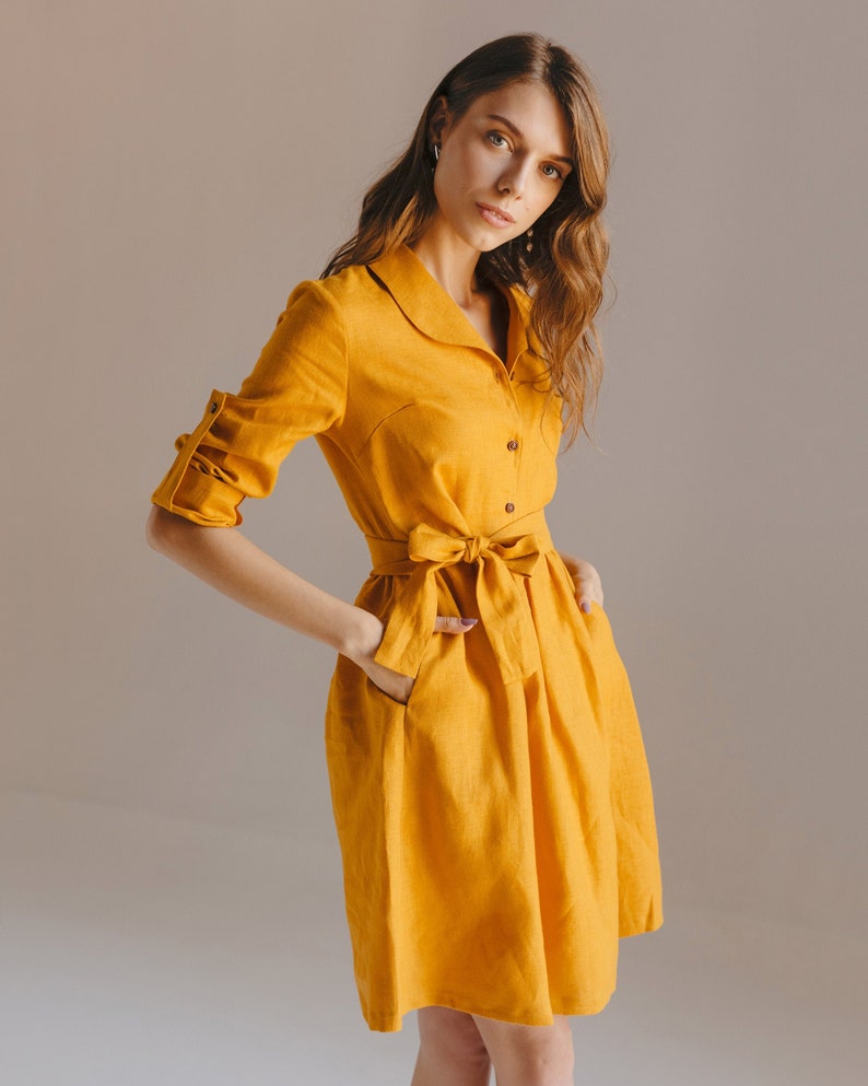 Linen dress. Wrap linen dress. Woman linen dress. Wedding Etsy