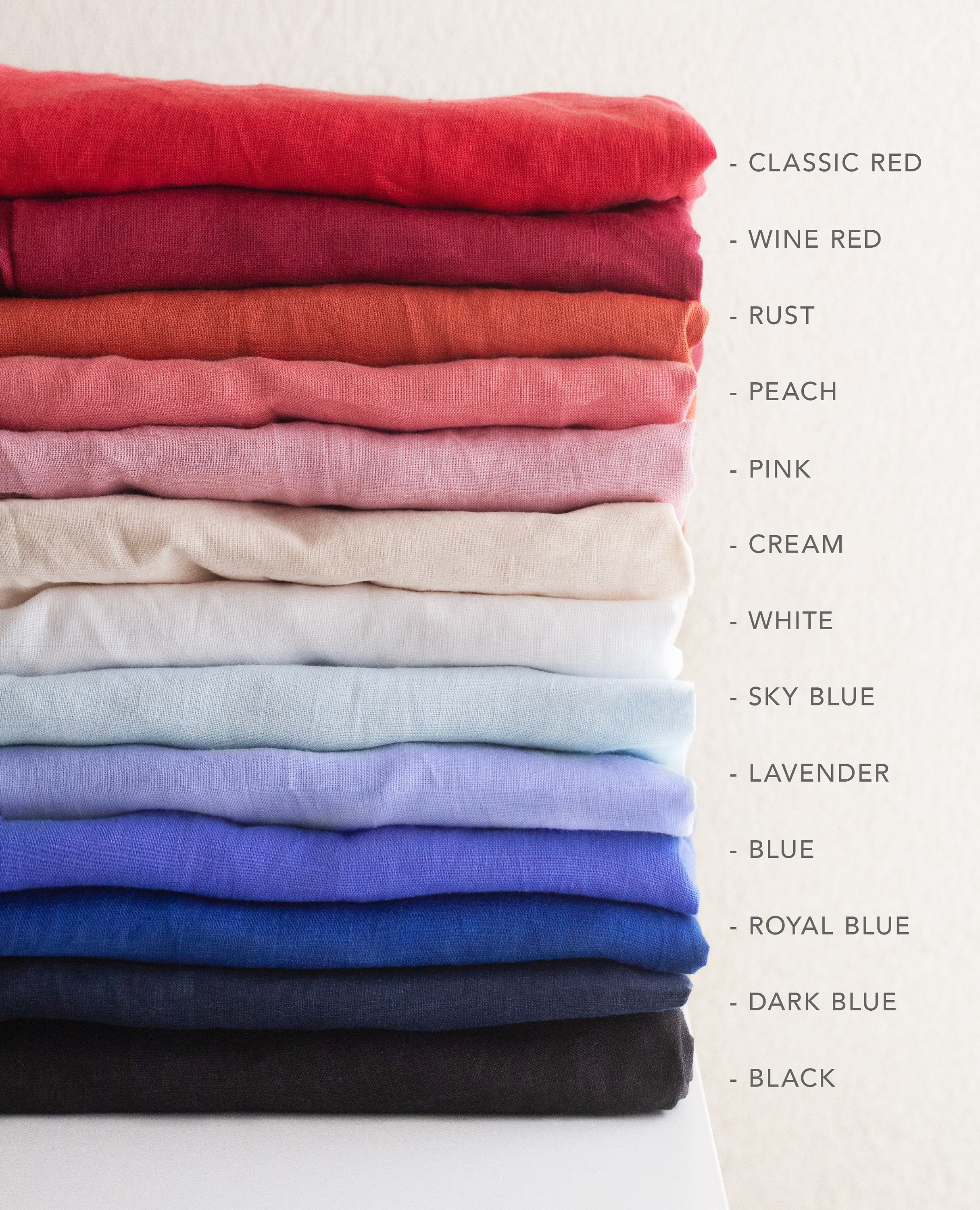 70 colors linen fabric medium weight , Fabric by the yard or meter