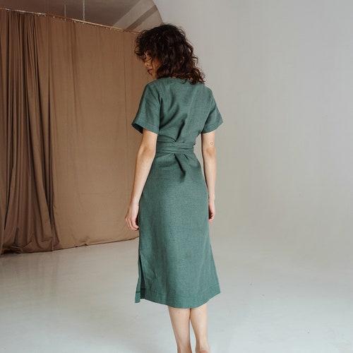 sage green women dresses Promise Of Love Brush Flutter Sleeve Maxi Dress Whether you are dressing it for a wedding party Sage Green Dress, Linen Dress,