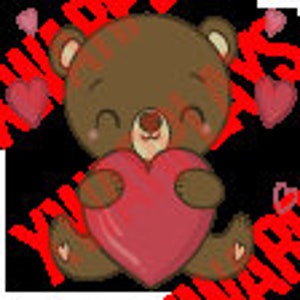 Cute Brown Bear with a love heart