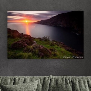 Slieve League Cliffs, Donegal, Sunset Art Print, Ireland Prints, Home Decor, Gifts