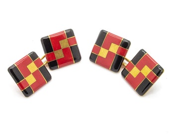 Tiffany & Co. Art Deco Enamel Cufflinks