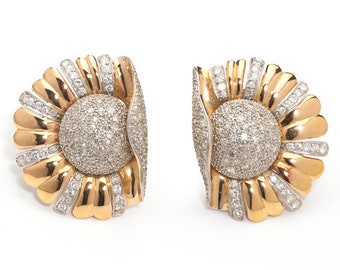 Vintage Diamond Flowerburst Earrings, 3.00ct