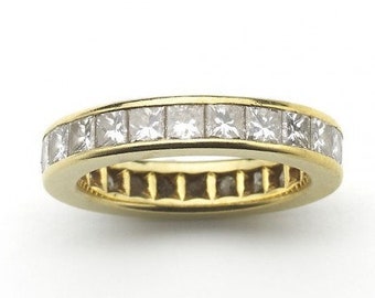 Vintage Princess Cut Diamond Eternity Ring 4.50ct