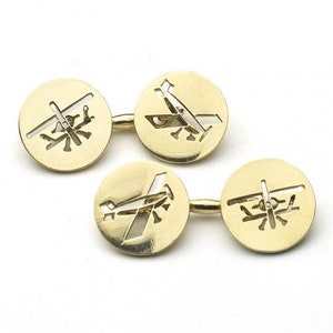 Cartier Gold Biplane Cufflinks, Inspired by Louis Blériot | Circa 1970