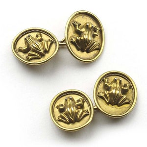 Antique Gold Frog Cufflinks