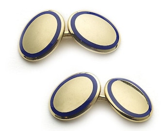 Tiffany & Co. Gold and Enamel Cufflinks