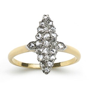 Antieke Diamond Navette Cluster Ring
