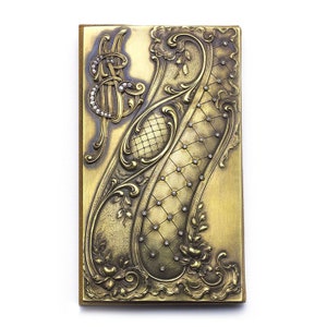 Art Nouveau Diamond Gold and Leather Card Wallet, Circa 1900