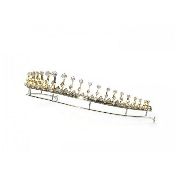 Antique Diamond & Gold Fringe Tiara/Necklace