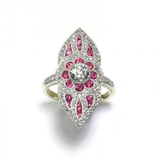Belle Epoque Style Ruby & Diamond Ring