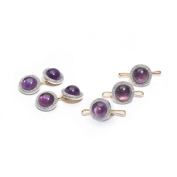 Cartier Amethyst & Diamond Dress-Set | Circa 1920