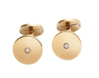 Cartier Italy Diamond and Gold Cufflinks, 1997