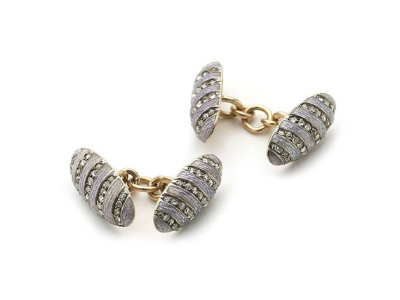 Fabergé Diamond & Enamel Cufflinks
