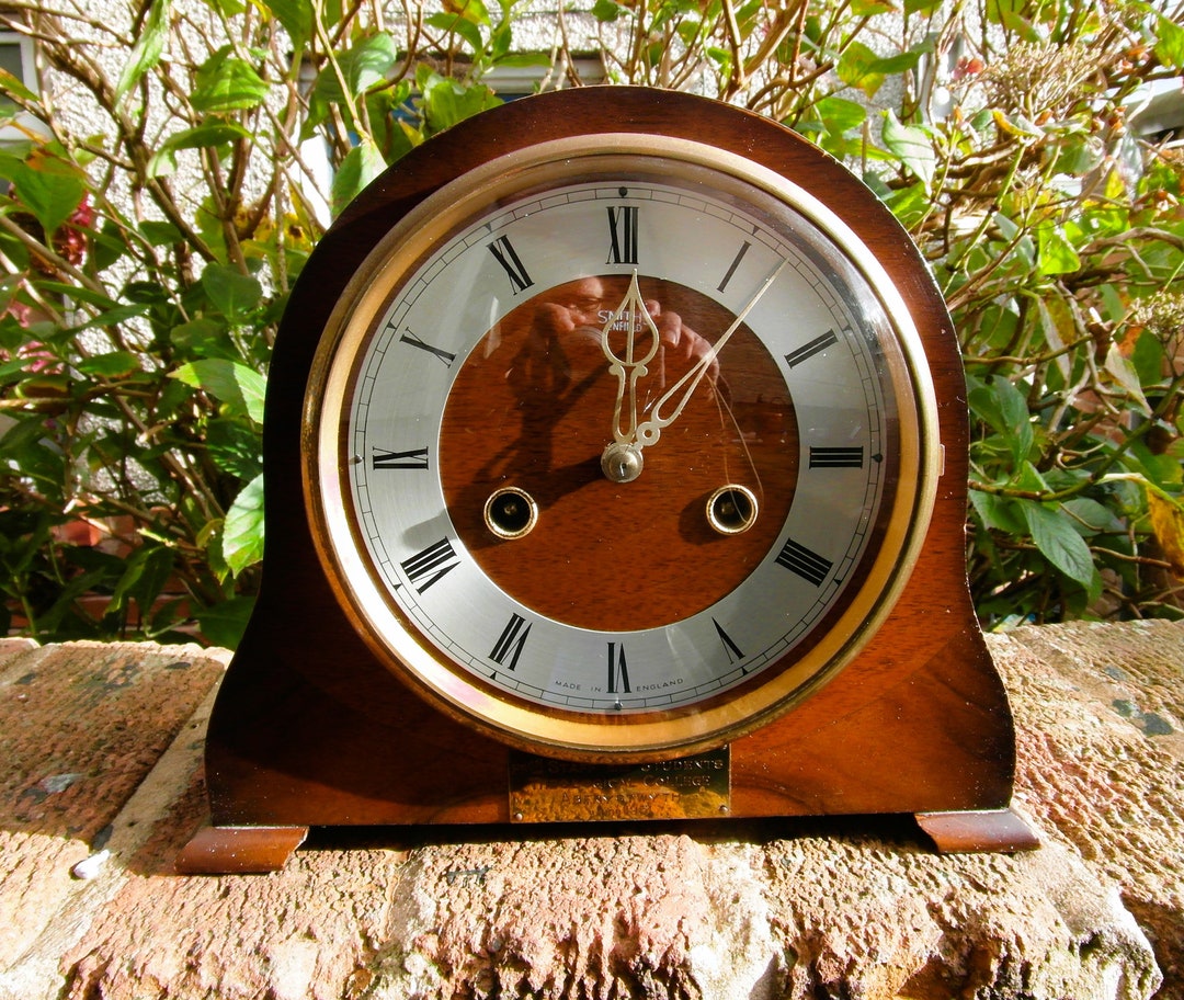 1951 SMITHS ENFIELD Striking 8 Day Clock Aberystwyth Uni Retirement