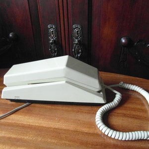 1980s Desk or Wall Mount Retro Two Piece Telephone - Cream - Tandy ET-155 Tested