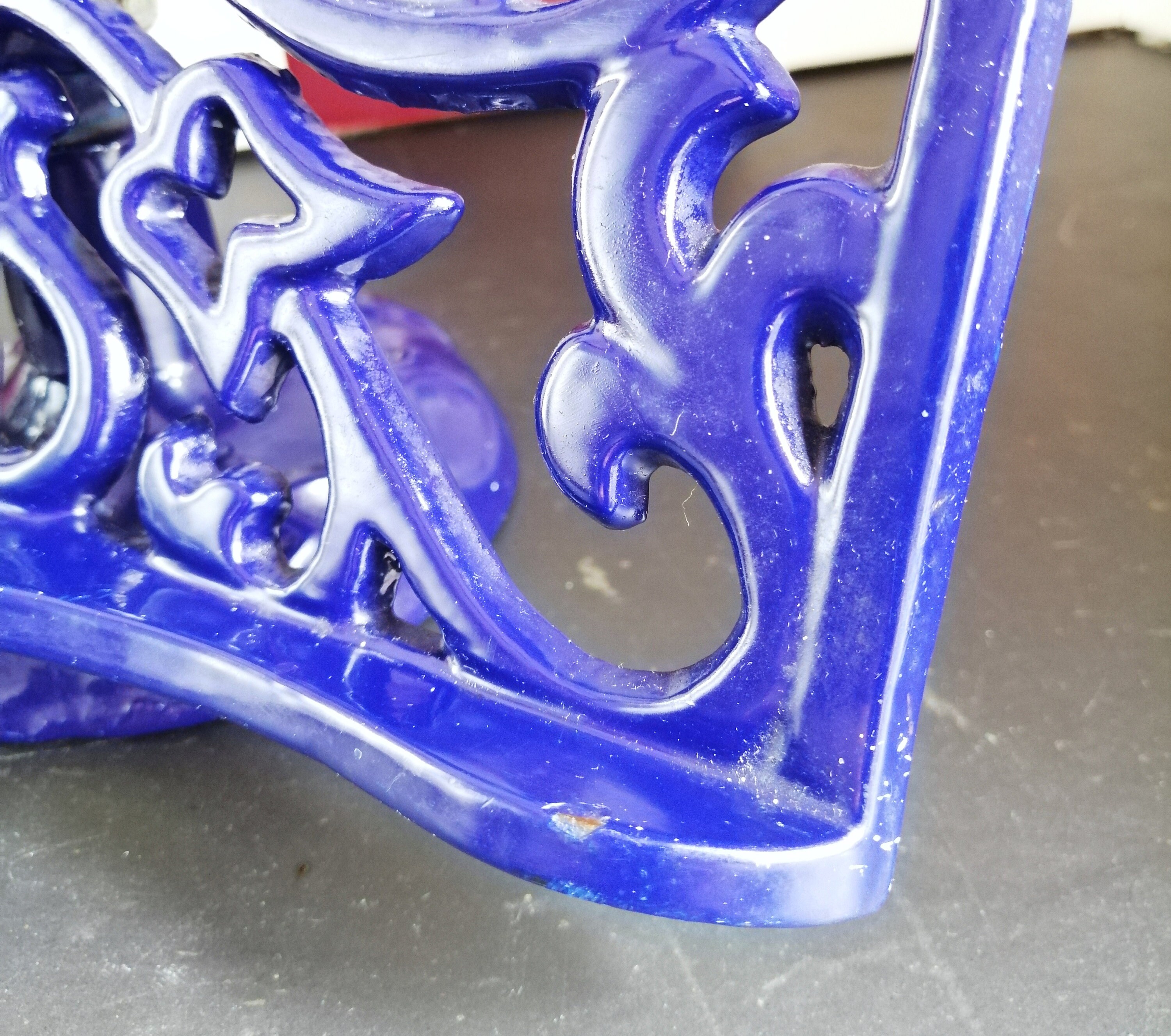 Vintage Cast Iron Recipe Book Stand Blue Etsy