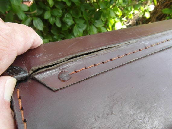A Small Antique Faux Leather British Suitcase UK … - image 10