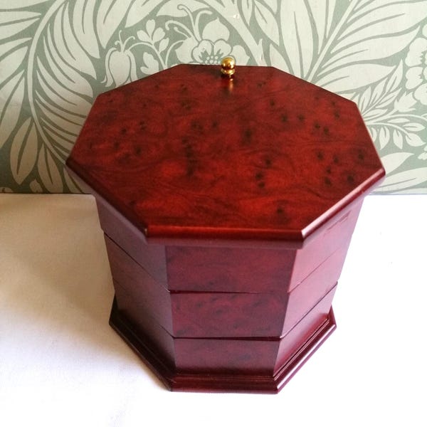 Unusual Vintage Wooden Three Tiered Dismantlable Jewellery Box By MELE - Unisex