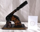 Victorian Cast Iron Desktop Company Name Letter Press - Crones Family Laundry.