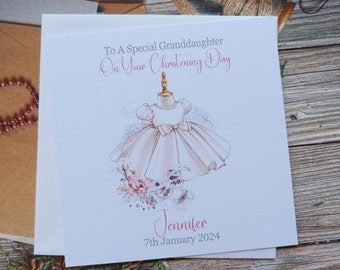 Personalised Christening Card For Girls. Goddaughter Daughter Granddaughter Special Little Girl Niece Great Niece (BB5)