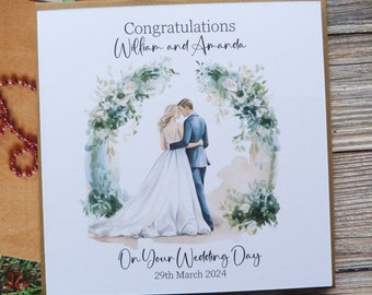 Personalised Wedding Day Card  Mr & Mrs Special Couple Bride and Groom Wedding cards for him and her Newlyweds ( G92)