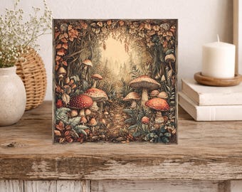 Enchanted Woodland  - Magic Mushrooms Fungi Greeting Card - Toadstools Mushrooms