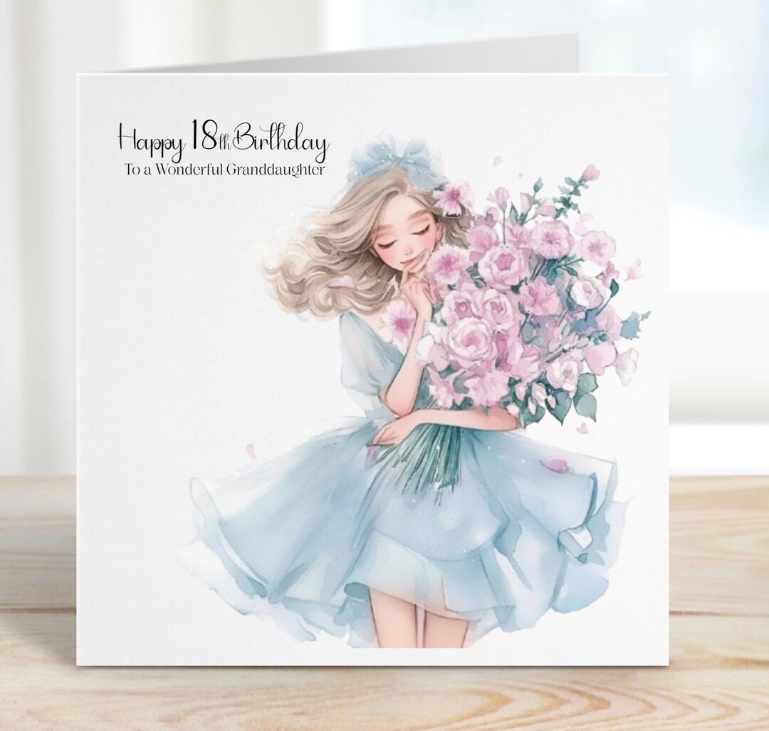 Handmade 18th Birthday Card for Granddaughter Her Happy 18th Birthday ...