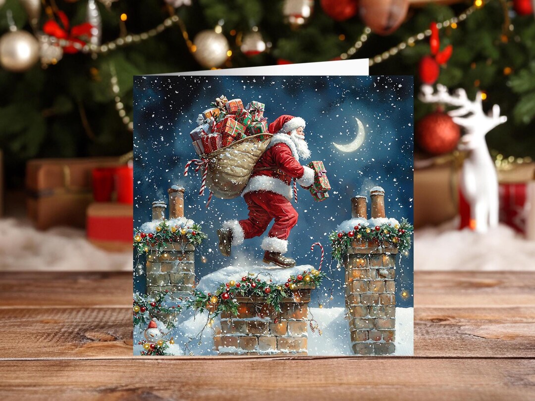 Christmas Greeting Card: Handmade Santa (P986) - Etsy