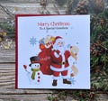 Personalised Handmade Christmas Card 6&quot; Santa Daughter Granddaughter Niece Son Grandson Nephew Merry Christmas  cards for him or her (QQ4)