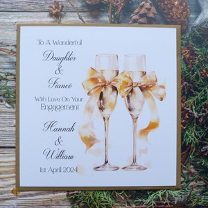 Personalised  Engagement Card Congratulations  For Couples Daughter Son Friends Grandson Granddaughter Sister Brother Happy Couple  (AD3)