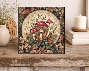Enchanted Woodland  - Magic Mushrooms Fungi Autumnal Greeting Card - Toadstools Mushrooms