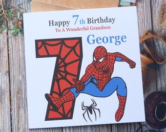 Personalised Birthday Card  Son Grandson Nephew Cousin Brother Godson Friend Daughter Sister Niece 4th 5th 6th 7th  Super Hero’s