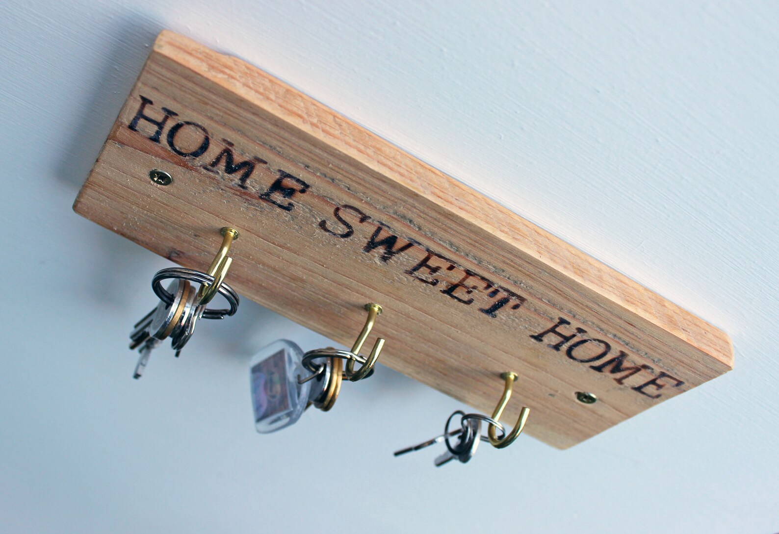 Personalised key hooks reclaimed wood key hooks wallmounted Etsy