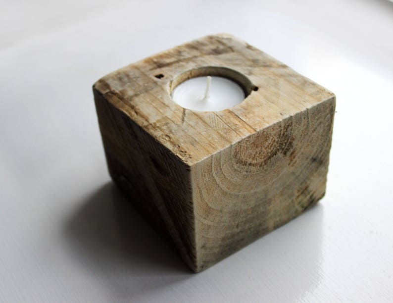 Reclaimed Wood Tea Light Holder Wooden Tea Light Holder Etsy