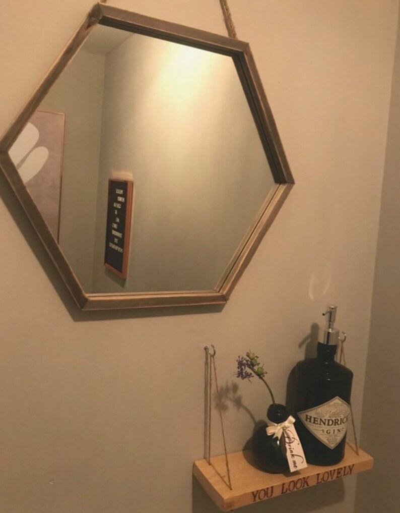 Reclaimed Wood Hanging Bathroom Shelf Etsy