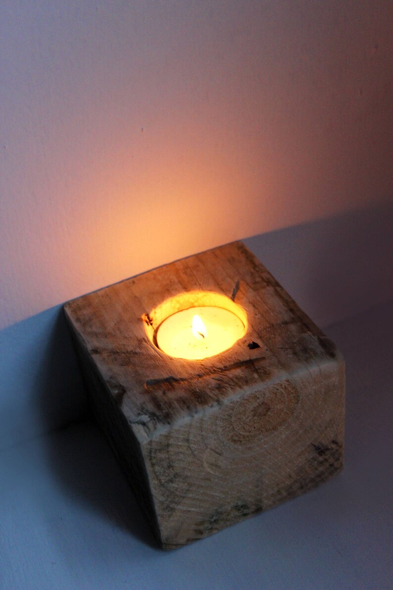 Reclaimed Wood Tea Light Holder Wooden Tea Light Holder Etsy