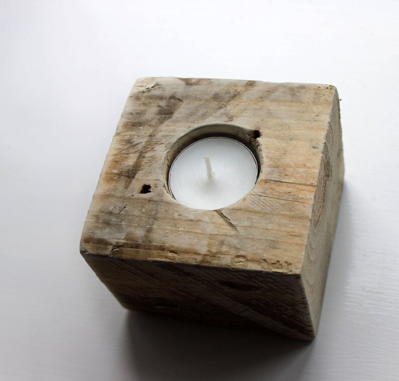Reclaimed Wood Tea Light Holder Wooden Tea Light Holder Etsy