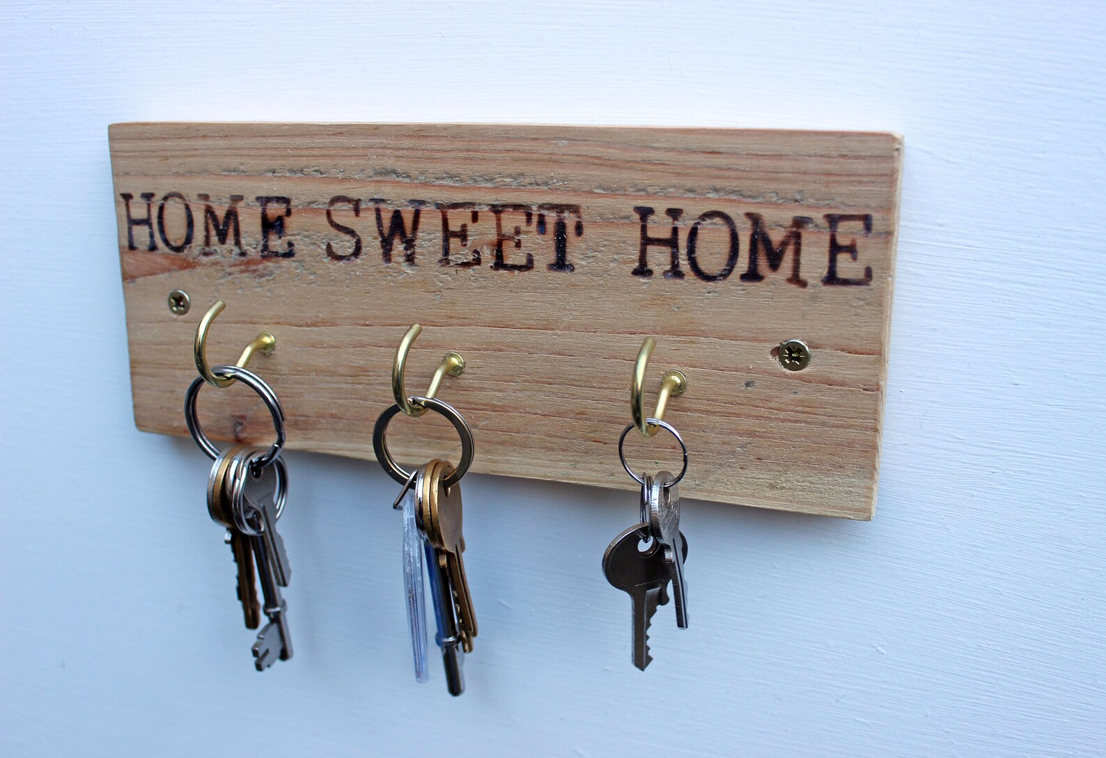 Personalised key hooks reclaimed wood key hooks wallmounted Etsy