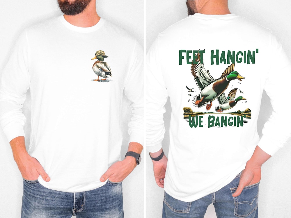 Nature Lovers Top, Outdoor Hunter Gift,Duck Hunting Long Sleeve Tee, Men'S Hunting Apparel Shirt, Camo Hunting Shirt Alwasky