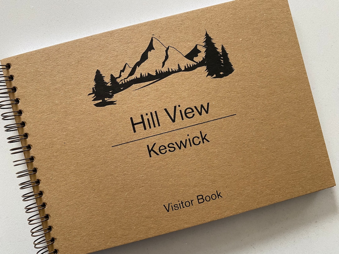 Personalised Kraft & Black Visitors Book, Holiday Home Guest Book, Holiday Home Book
