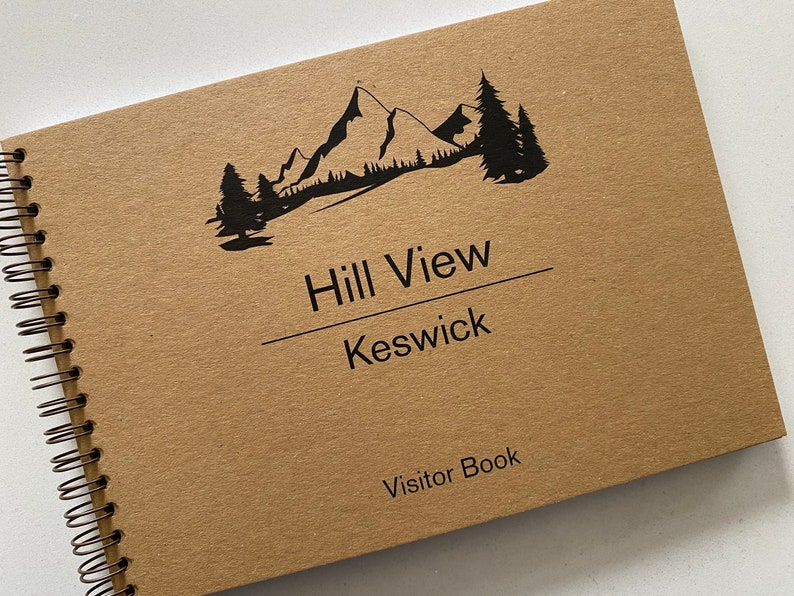 Personalised Kraft & Black Visitors Book image 1