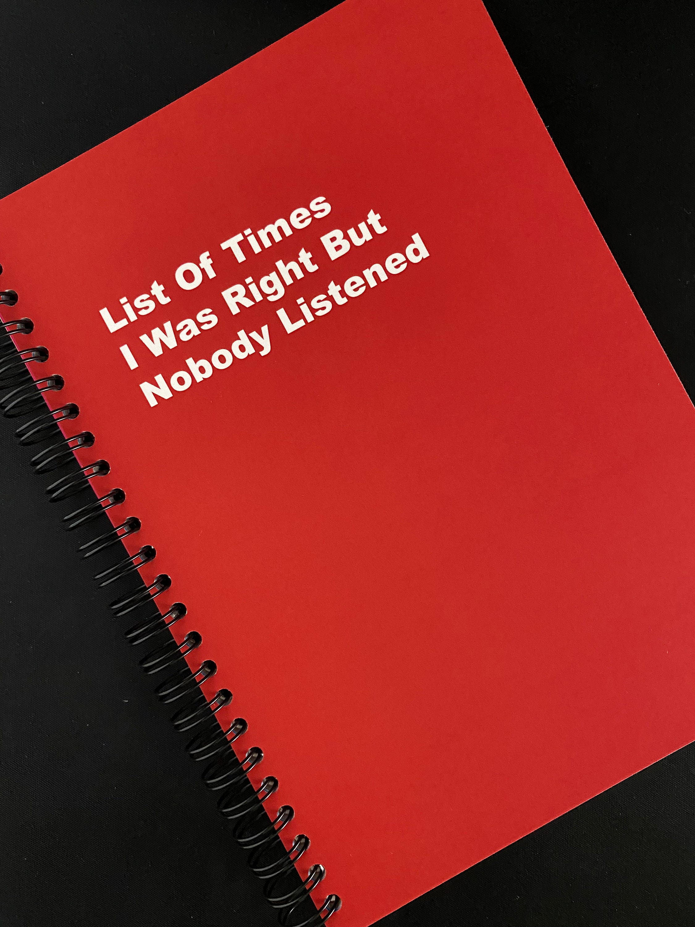 I Was Right Personalised Wiro Bound Notebook, Planning Notebook, Leaving Gift, Office Work Gift, Funny Notebook, Gift For Friend