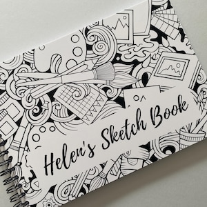 Personalised A5 Sketch Book, Sketch Pad, Personalised Book, Drawing, Watercolour Book