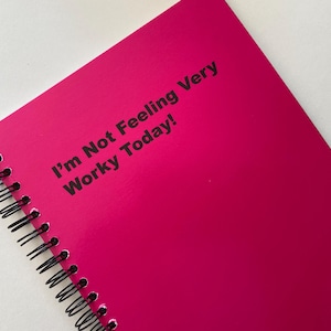 Not Feeling Worky Today Notebook, Planning Notebook, Leaving Gift, Office Work Gift, Funny Notebook, Gift For Friend