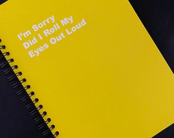 Roll My Eyes Personalised Wiro Bound Notebook, Planning Notebook, Leaving Gift, Office Work Gift, Funny Notebook, Gift For Friend